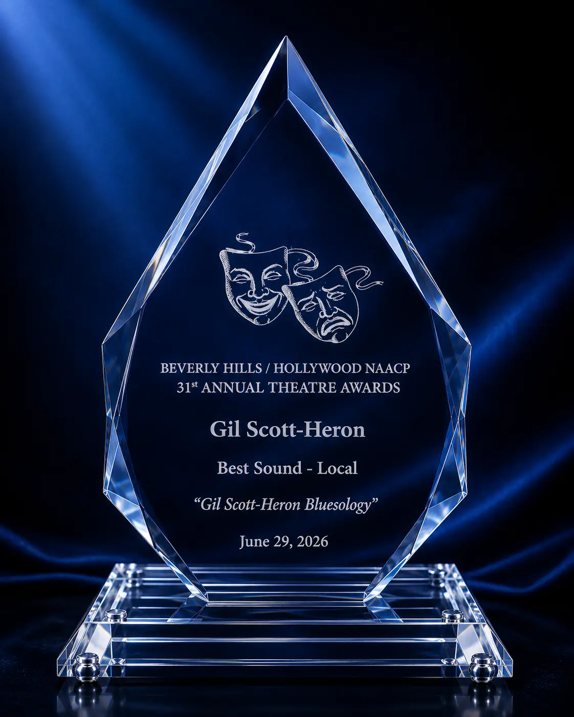 Beverly Hills Hollywood NAACP 31st Annual Theatre Awards award for Gil Scott-Heron Bluesology, Best Sound - Local